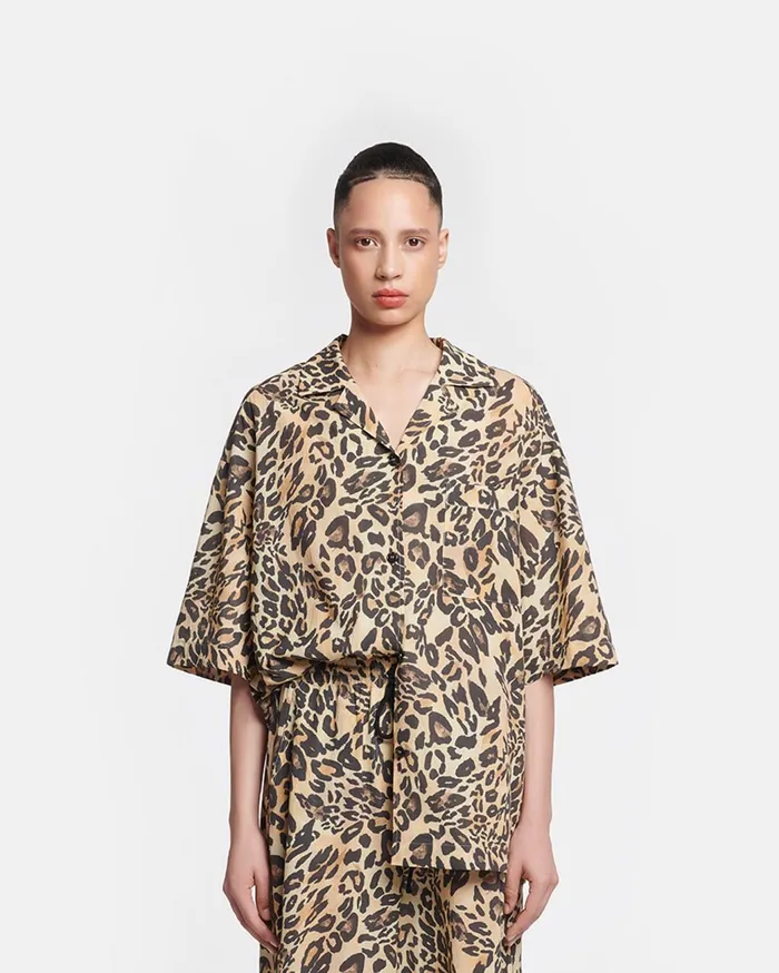 Katnis Printed CottonVoile Shirt Leopard Women Nanushka Tops