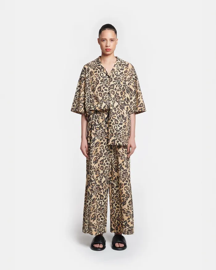 Katnis Printed CottonVoile Shirt Leopard Women Nanushka Tops