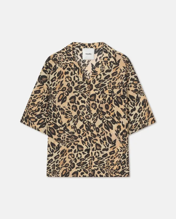 Katnis Printed CottonVoile Shirt Leopard Women Nanushka Tops