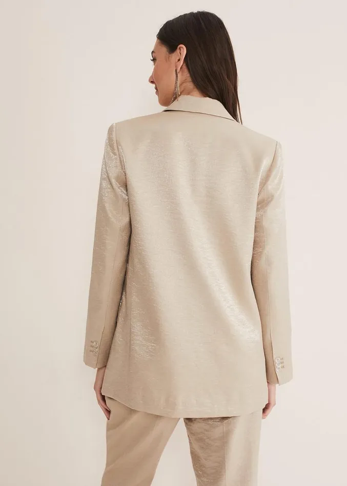 Kehlani Shimmer Blazer CoOrd Champagne Women Phase Eight Jackets