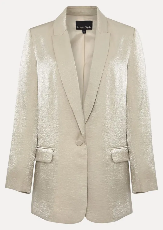 Kehlani Shimmer Blazer CoOrd Champagne Women Phase Eight Jackets