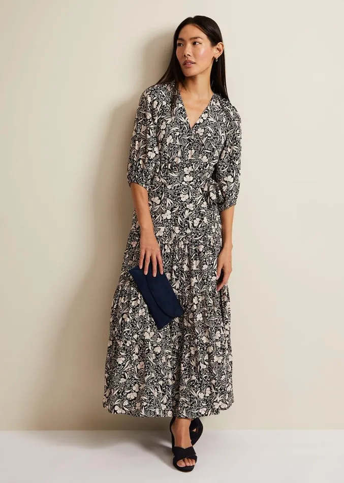 Kezia Floral Wrap Midi Dress Multicoloured Women Phase Eight Dresses
