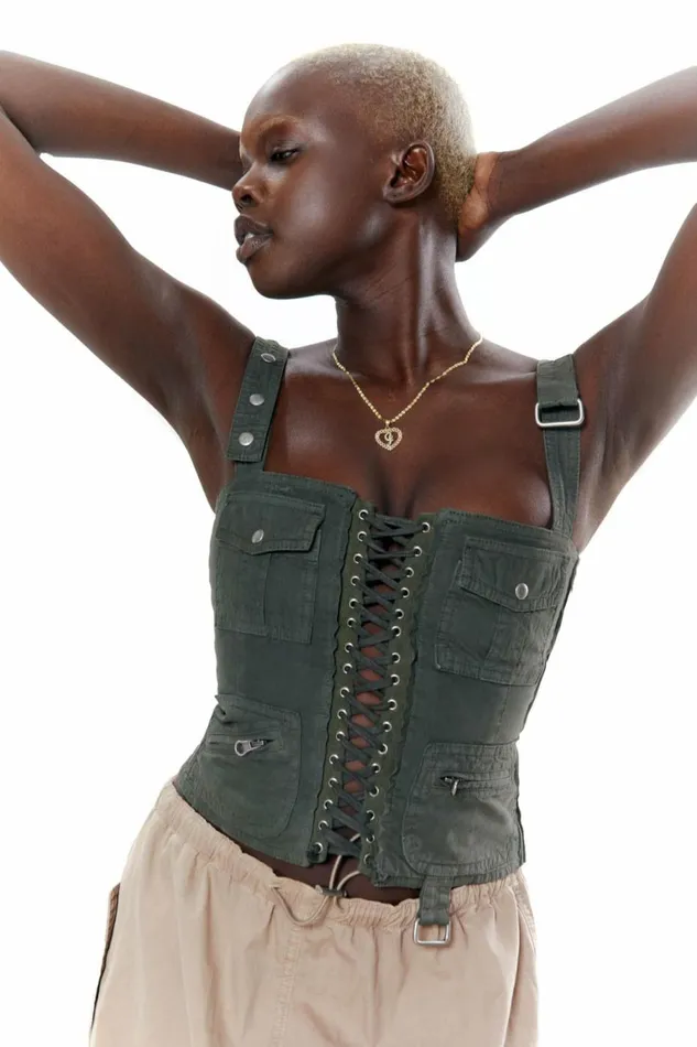 Khaki Cargo Corset Khaki Women Jaded London Corsets