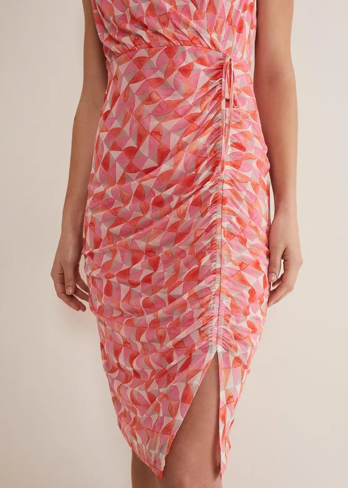 Khy Geo Wrap Mini Dress Pink Multi Women Phase Eight Dresses