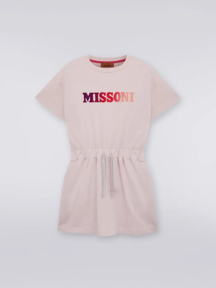 Kids LongSleeved Cotton Dress With Logo Multicoloured Missoni Clothing