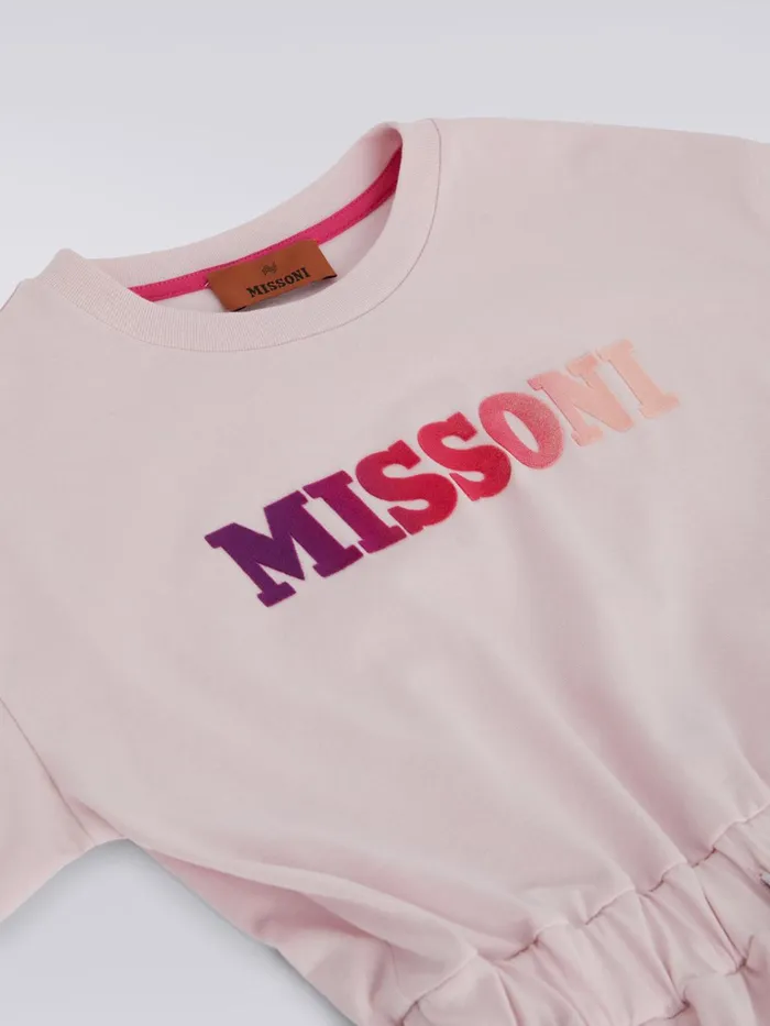 Kids LongSleeved Cotton Dress With Logo Multicoloured Missoni Clothing Kids LongSleeved Cotton Dress With Logo Multicoloured Missoni Clothing