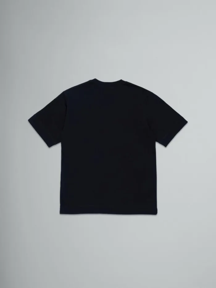 Kids Marni Black TShirt With Embroidered Logo