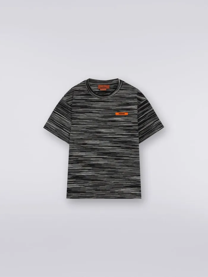 Kids ShortSleeved Slub Cotton TShirt Black Missoni Clothing