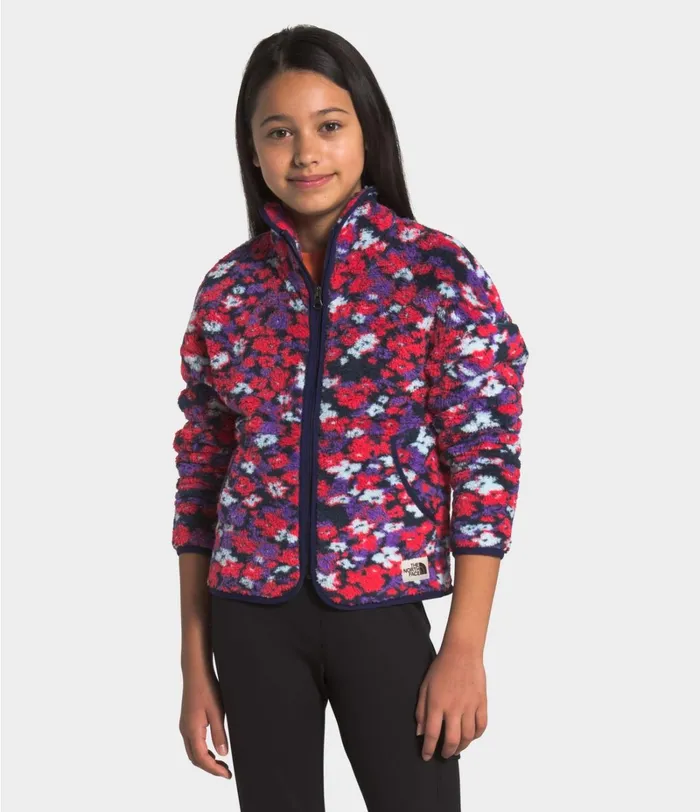 Kids The North Face Fleece Campshire Cardigan Paradise Pink Wildflower Print