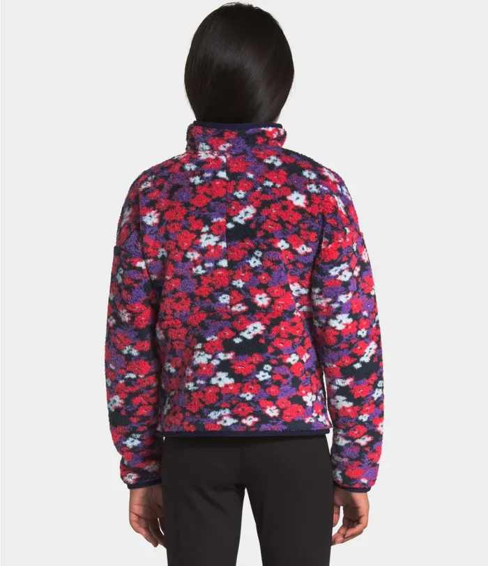 Kids The North Face Fleece Campshire Cardigan Paradise Pink Wildflower Print