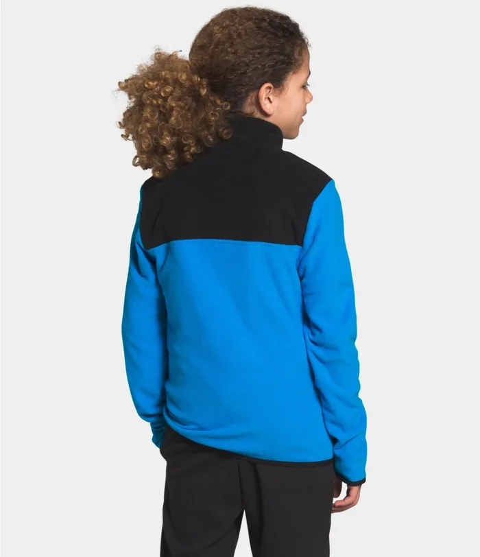 Kids The North Face Fleece Glacier Snap Pullover Clear Lake Blue