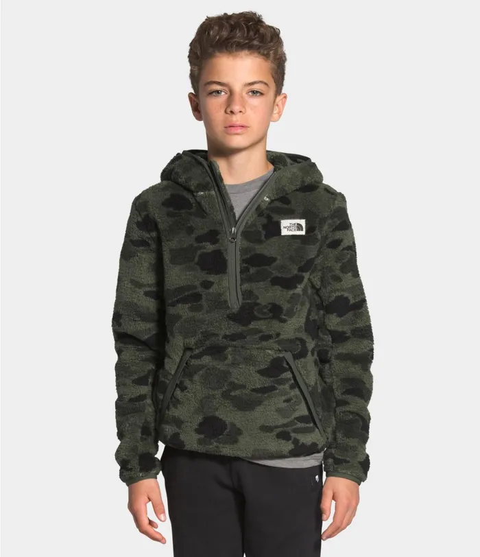 Kids The North Face Jackets and Vests Campshire Hoodie New Taupe Green Duck Camo Print