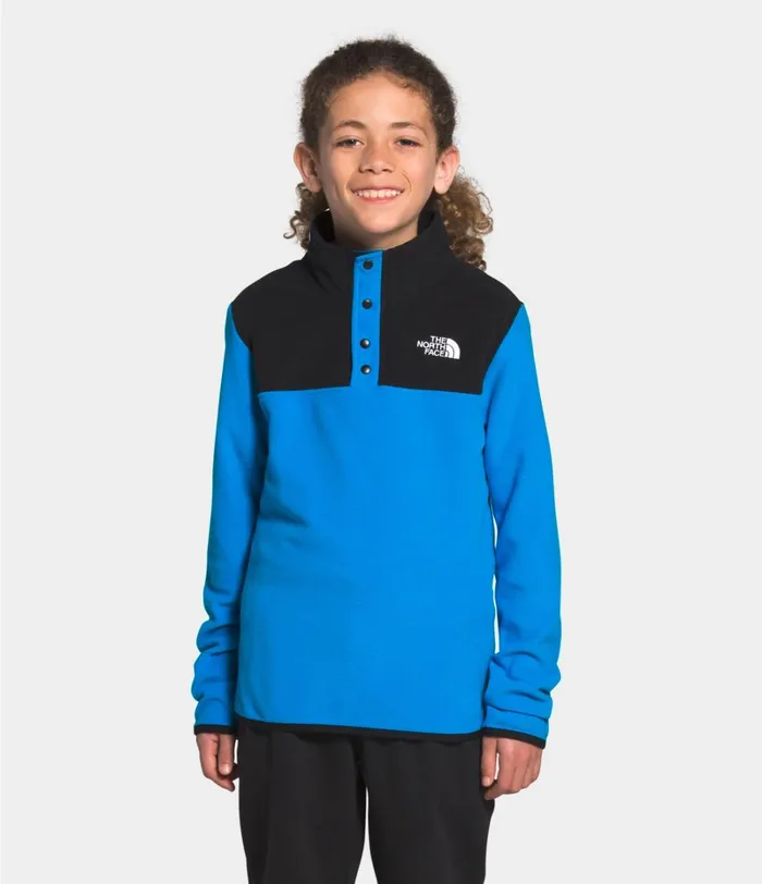 Kids The North Face Tops Glacier Snap Pullover Clear Lake Blue