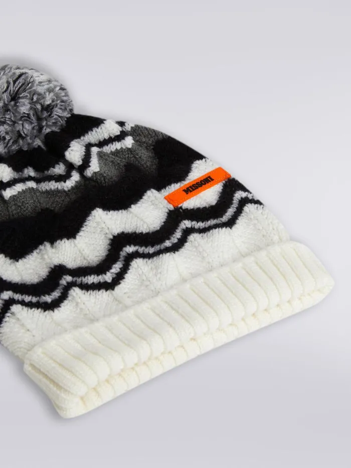 Kids Zigzag Wool Hat Black and White Missoni Accessories Kids Zigzag Wool Hat Black and White Missoni Accessories