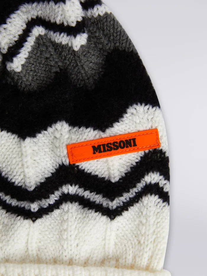 Kids Zigzag Wool Hat Black and White Missoni Accessories Kids Zigzag Wool Hat Black and White Missoni Accessories