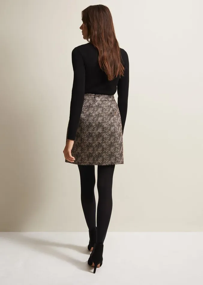 Kilah Jacquard Mini Skirt Gold Women Phase Eight Skirts