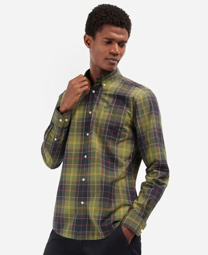 Kippford Tailored LongSleeved Shirt Dress Tartan Men Barbour Shirts