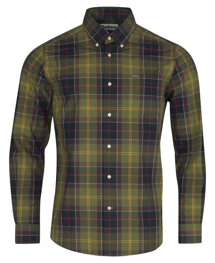 Kippford Tailored LongSleeved Shirt Dress Tartan Men Barbour Shirts