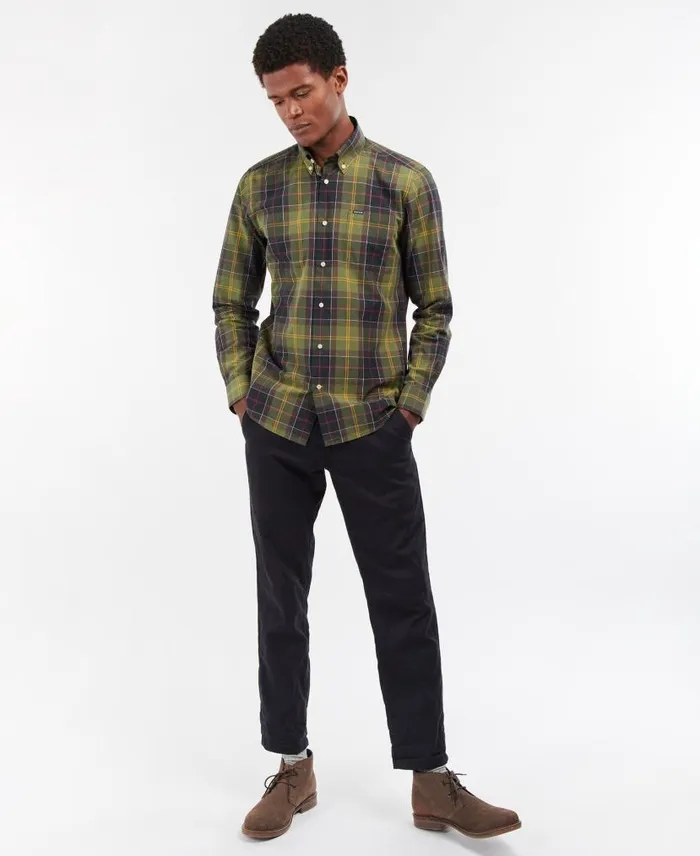 Kippford Tailored LongSleeved Shirt Dress Tartan Men Barbour Shirts