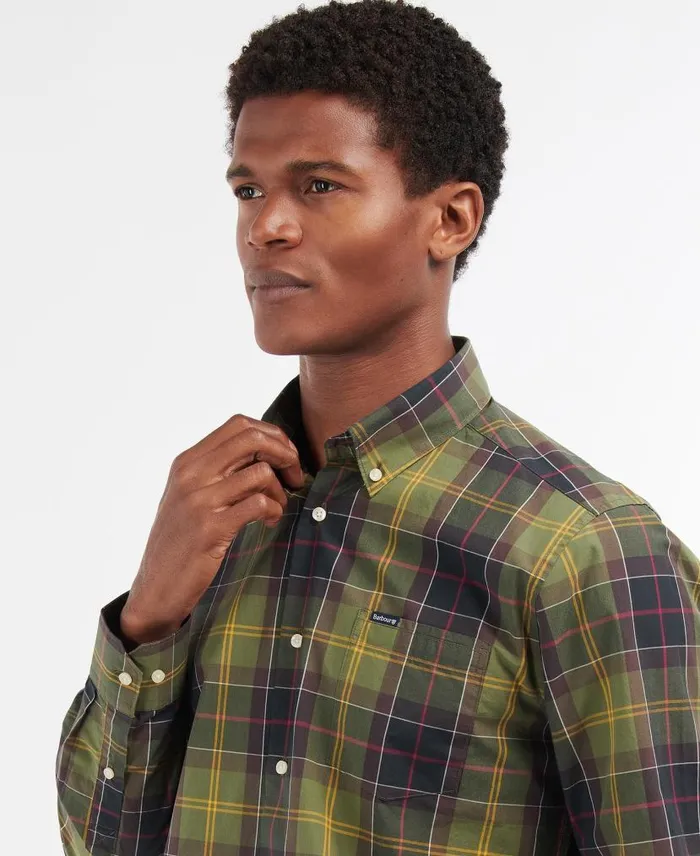 Kippford Tailored LongSleeved Shirt Dress Tartan Men Barbour Shirts