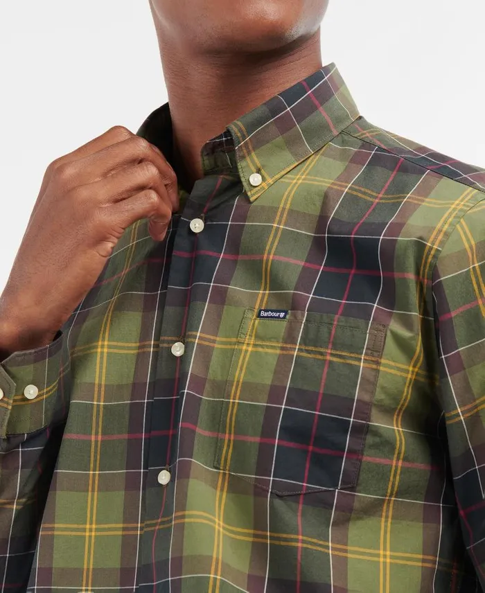 Kippford Tailored LongSleeved Shirt Dress Tartan Men Barbour Shirts
