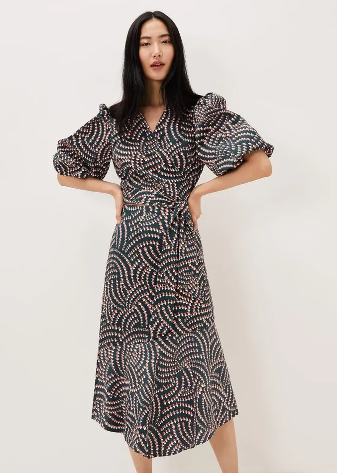 Kiri Geometric CoOrd Skirt Ocean Coral Women Phase Eight Skirts
