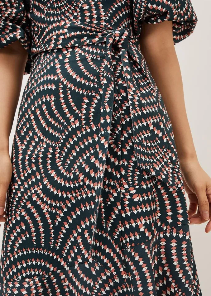 Kiri Geometric CoOrd Skirt Ocean Coral Women Phase Eight Skirts