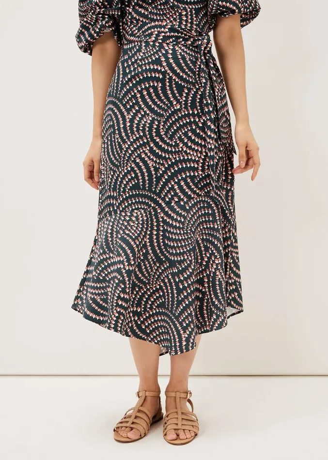 Kiri Geometric CoOrd Skirt Ocean Coral Women Phase Eight Skirts
