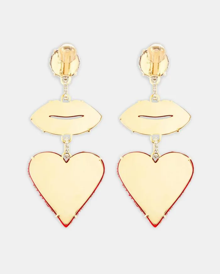 Kiss Me Heart Earrings Red Women Aquazzura Jewelry Kiss Me Heart Earrings Red Women Aquazzura Jewelry