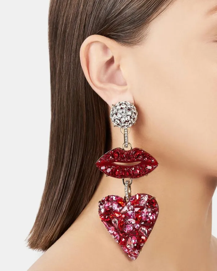Kiss Me Heart Earrings Red Women Aquazzura Jewelry Kiss Me Heart Earrings Red Women Aquazzura Jewelry