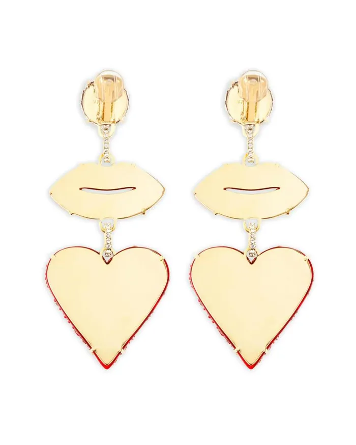 Kiss Me Heart Earrings Red Women Aquazzura Jewelry Kiss Me Heart Earrings Red Women Aquazzura Jewelry