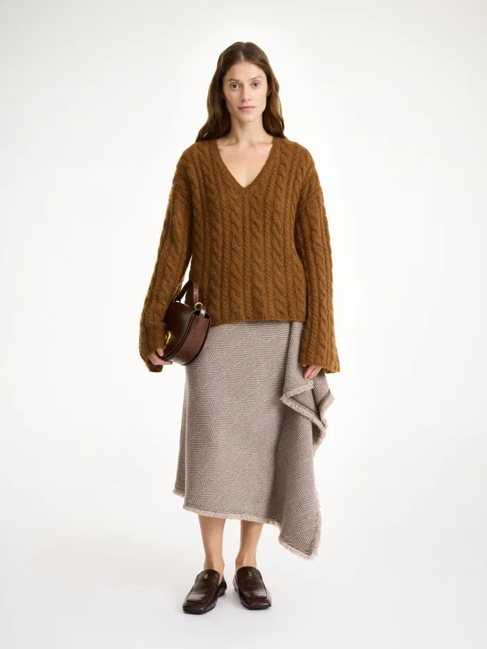Knitwear Women By Malene Birger Cimone CableKnit Sweater Bison