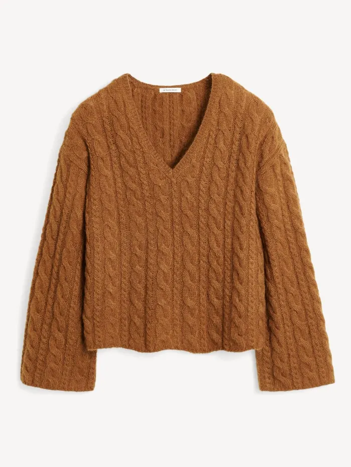 Knitwear Women By Malene Birger Cimone CableKnit Sweater Bison