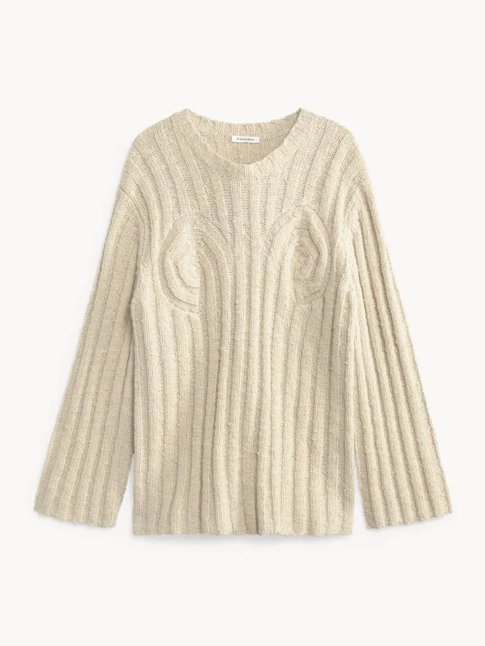 Knitwear Women By Malene Birger Cirra Ribbed Sweater Oyster Gray