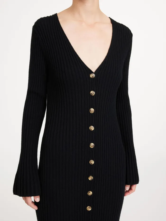 Knitwear Women By Malene Birger Colea Wool Dress Black