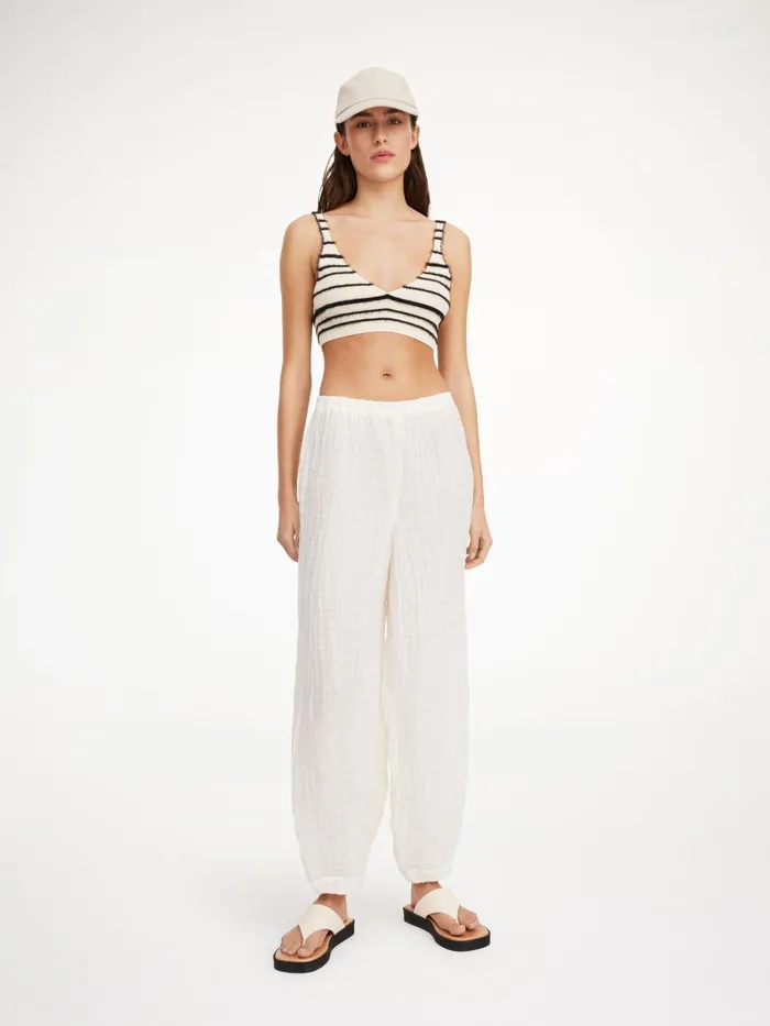 Knitwear Women By Malene Birger Reggie Bralette Black Stripe
