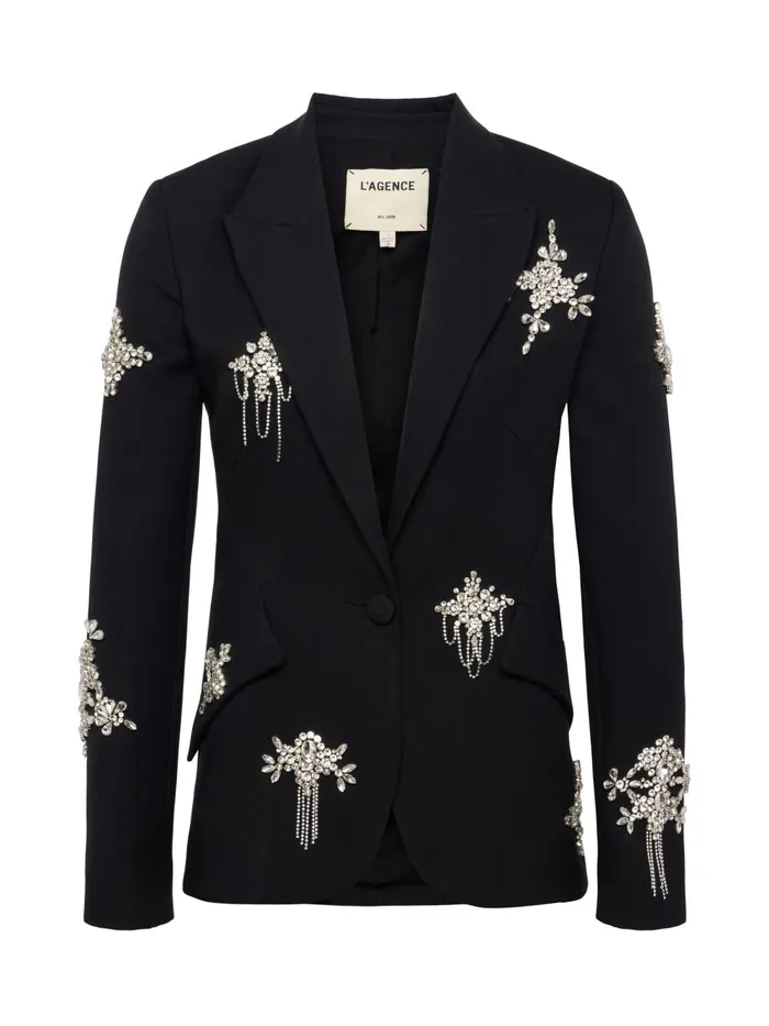 L039Agence Blazers and Jackets Women Chamberlain Blazer Blackcrystal L039Agence Blazers and Jackets Women Chamberlain Blazer Blackcrystal