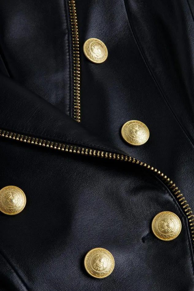 L039Agence Blazers and Jackets Women Ottilie Leather Blazer Black L039Agence Blazers and Jackets Women Ottilie Leather Blazer Black