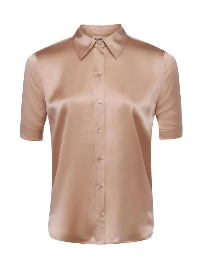 L039Agence Blouses and Tops Women Ellah Silk Blouse Petal L039Agence Blouses and Tops Women Ellah Silk Blouse Petal