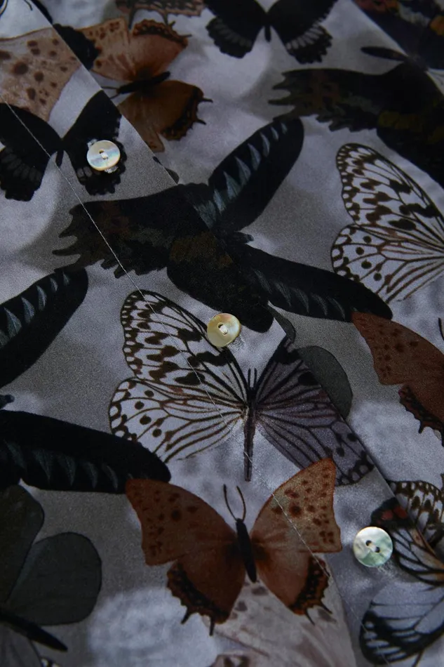 L039Agence Blouses and Tops Women Tyler Silk Blouse Multi Dark Butterfly L039Agence Blouses and Tops Women Tyler Silk Blouse Multi Dark Butterfly