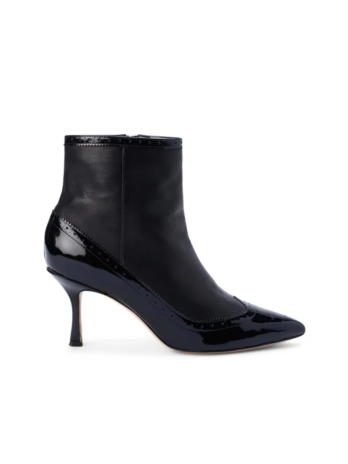 L039Agence Boots and Booties Women Ember Patent Leather Bootie Black Patent
