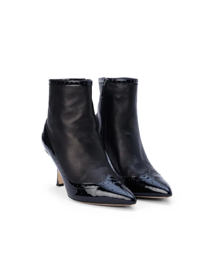 L039Agence Boots and Booties Women Ember Patent Leather Bootie Black Patent L039Agence Boots and Booties Women Ember Patent Leather Bootie Black Patent
