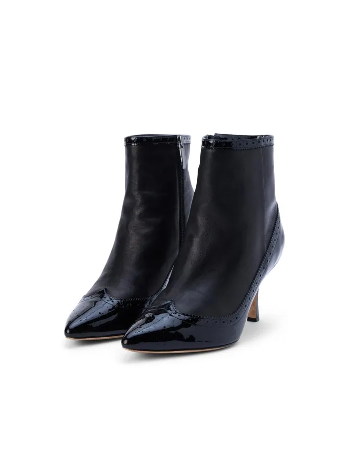 L039Agence Boots and Booties Women Ember Patent Leather Bootie Black Patent L039Agence Boots and Booties Women Ember Patent Leather Bootie Black Patent