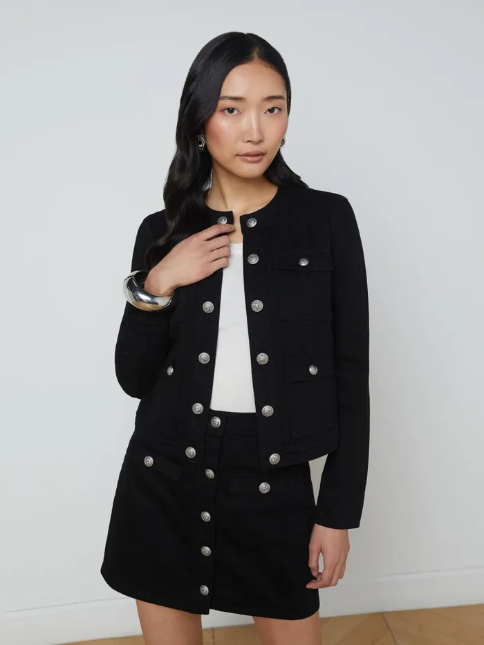 L039Agence Denim Jackets Women Yari Denim Jacket Noir