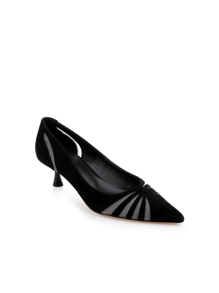 L039Agence Heels Women Eglantine Suede Kitten Pump Black Suede L039Agence Heels Women Eglantine Suede Kitten Pump Black Suede