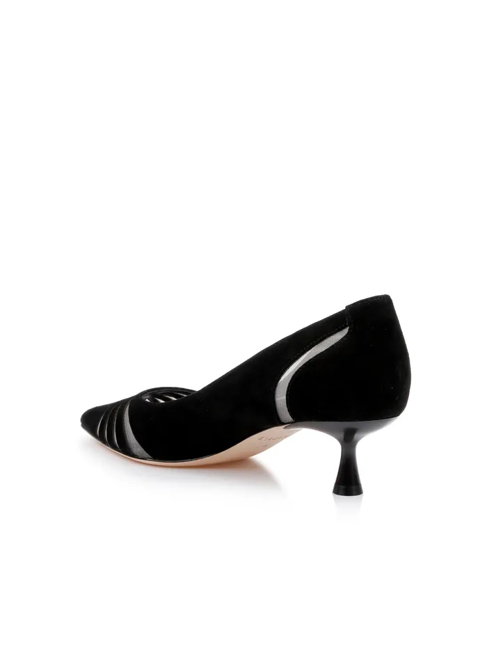 L039Agence Heels Women Eglantine Suede Kitten Pump Black Suede L039Agence Heels Women Eglantine Suede Kitten Pump Black Suede