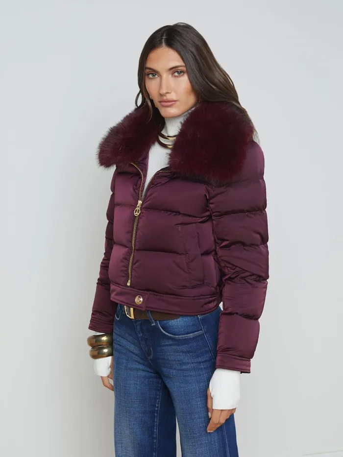 L039Agence Outerwear Women Bretton Puffer Jacket Wine L039Agence Outerwear Women Bretton Puffer Jacket Wine