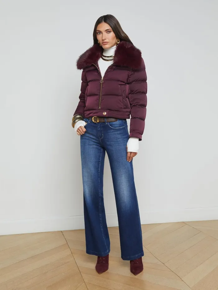 L039Agence Outerwear Women Bretton Puffer Jacket Wine L039Agence Outerwear Women Bretton Puffer Jacket Wine