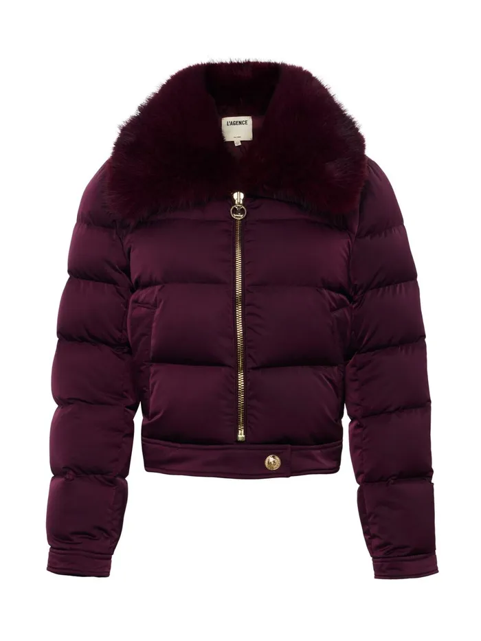L039Agence Outerwear Women Bretton Puffer Jacket Wine L039Agence Outerwear Women Bretton Puffer Jacket Wine