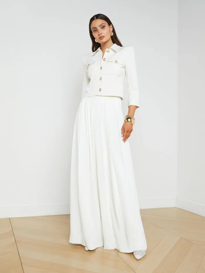 L039Agence Pants Women Nova Pleated WideLeg Pant Ivory